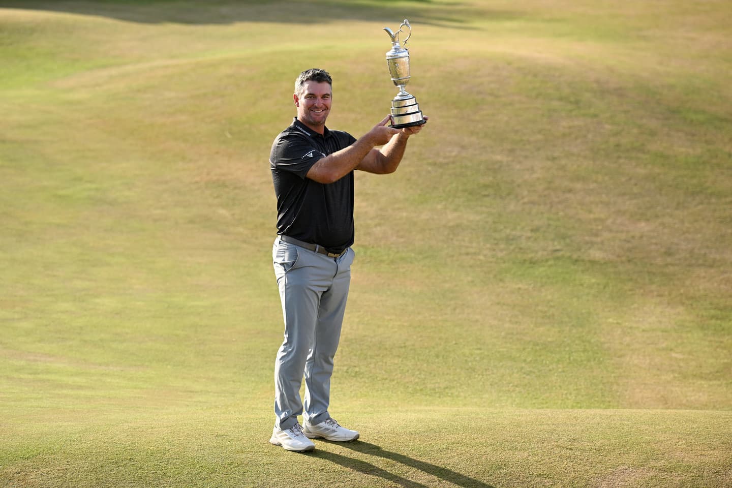 Ryan Fox of New Zealand poses with the Claret Jug following victory at the The 154th Open Championship